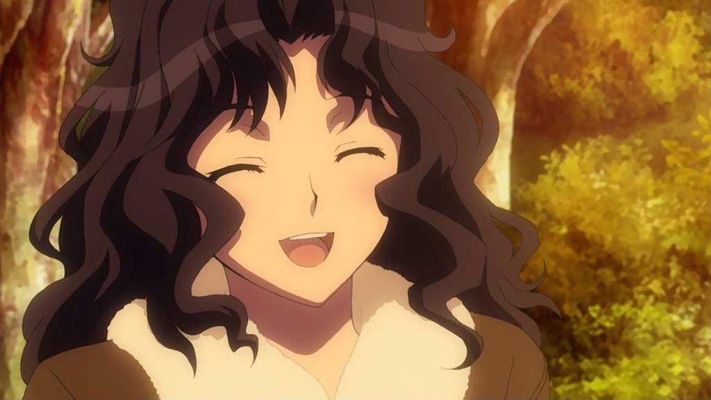 Anime girl black curly hair