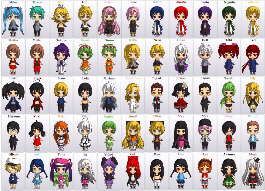 list of vocaloid characters with pictures