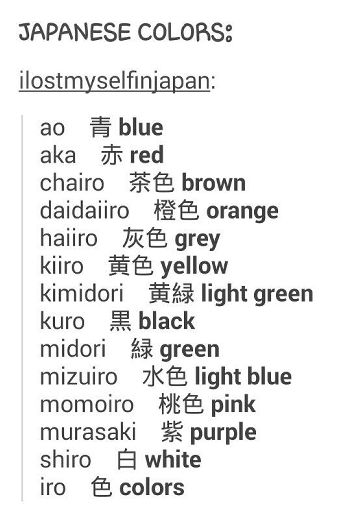 Lets Learn Japanese Colors 