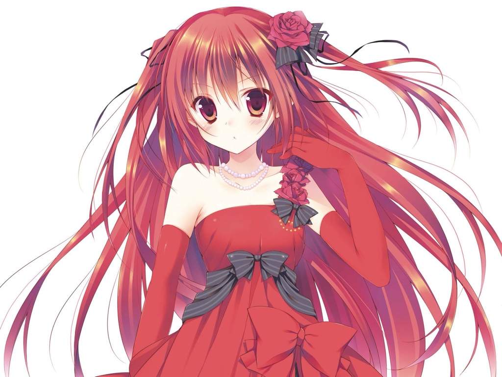 Anime girl with red eyes