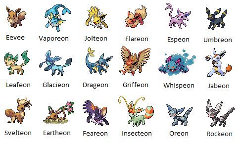 pokemon every eevee evolution