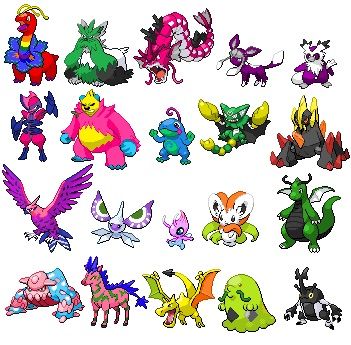 A bunch of Pokemon based off of LGBT flags! 