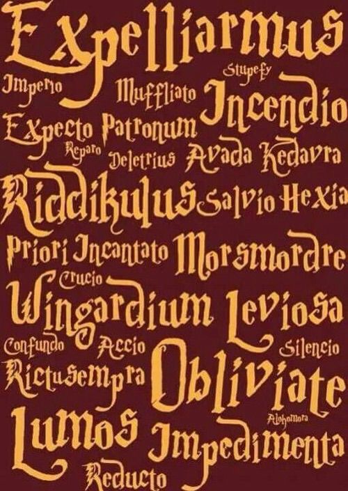 harry potter spells