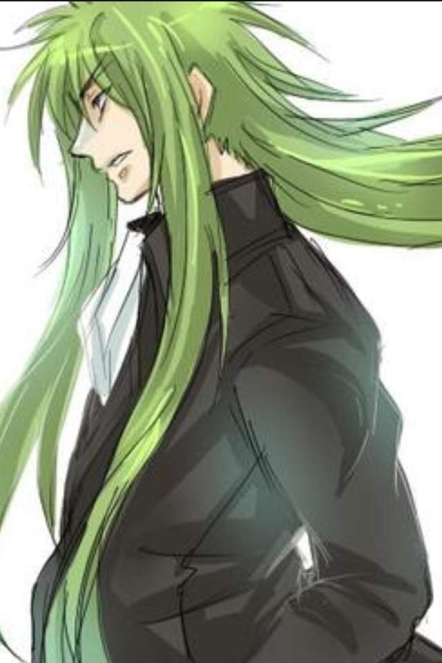 green haired anime boy