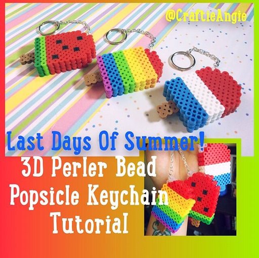 3D Perler Bead Popsicle Keychains! 💚 Crafty Amino
