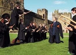 harry potter on a broomstick