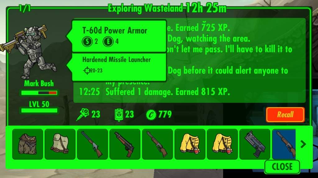 weapons listed in fallout shelter vdsg