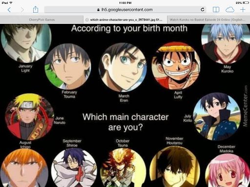 Anime Characters Zodiac Signs