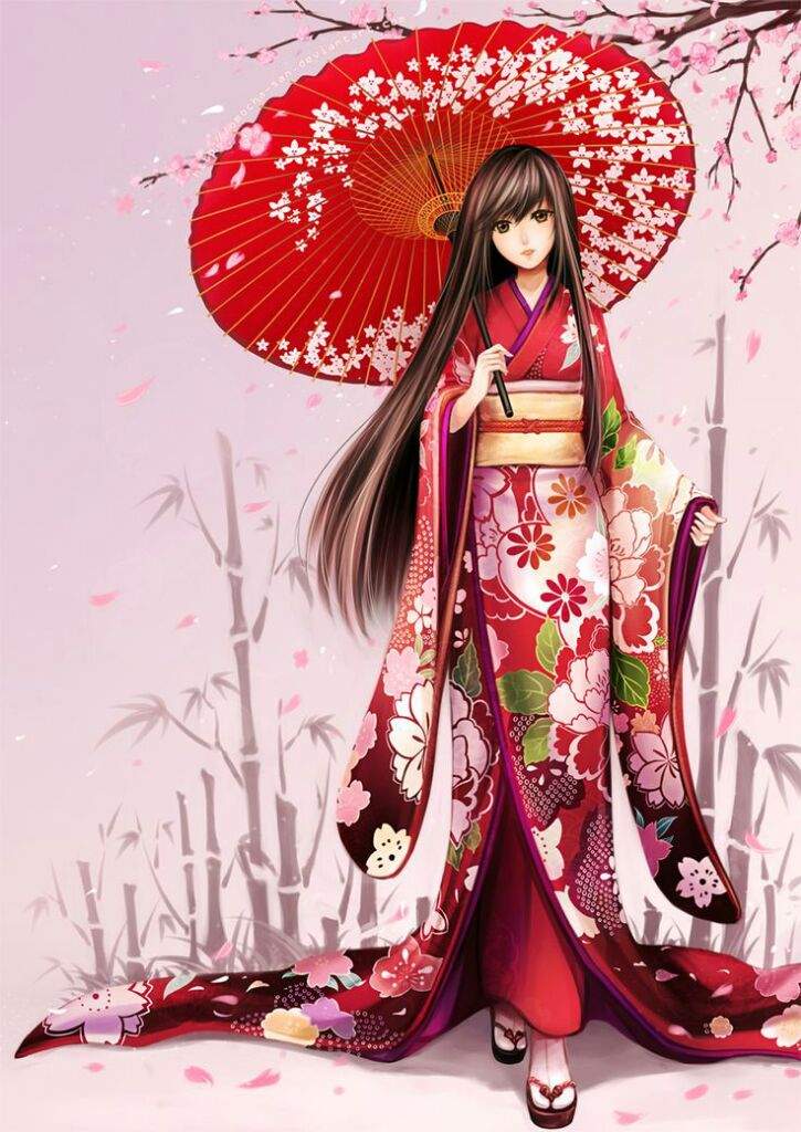 Anime girls wearing kimono Anime Amino