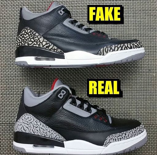 jordan 3 black cement 2011 real vs fake