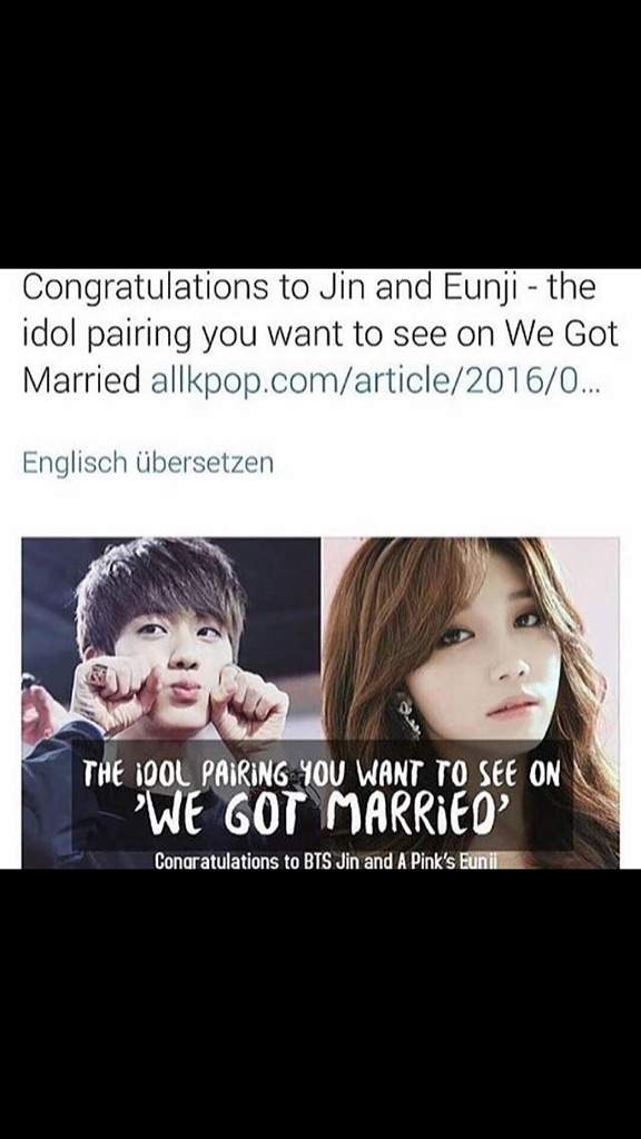 Bts Jin And Apink Eunji On Wgm K Pop Amino