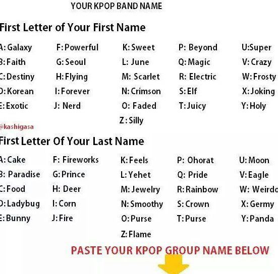 What s Your Kpop Band Name K Pop Amino