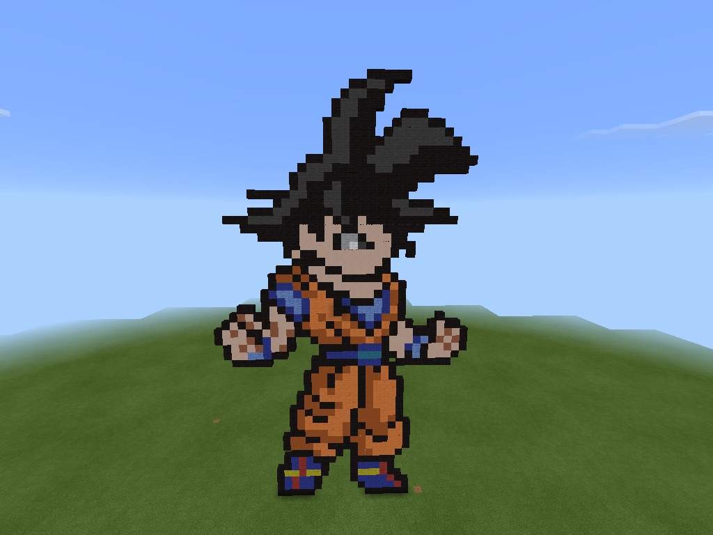 Como Hacer A Goku En Minecrafttutorial Pixel Art En Espanol Youtube