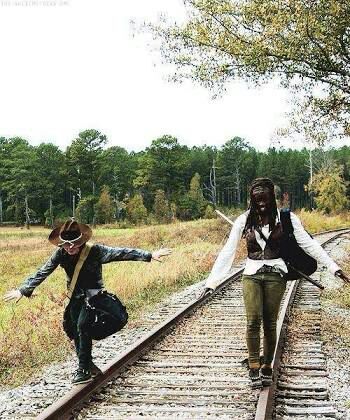 Image result for Michonne and Carl