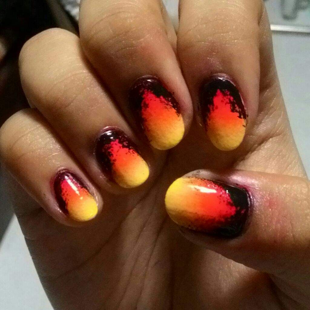 It's Burning (Fire) Nail Art Amino