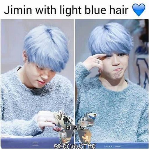 BTS JIMIN blue hair. | K-Pop Amino