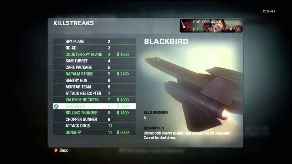 call of duty black ops 2 all killstreaks