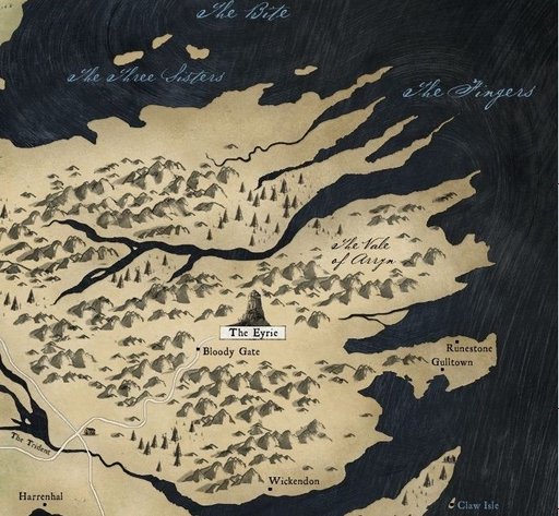 house arryn game of thrones map