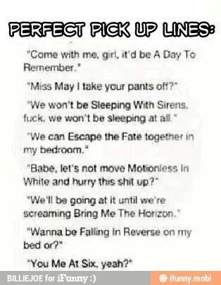 sleeping with sirens pick up lines