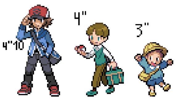 compare pokemon height to trainer
