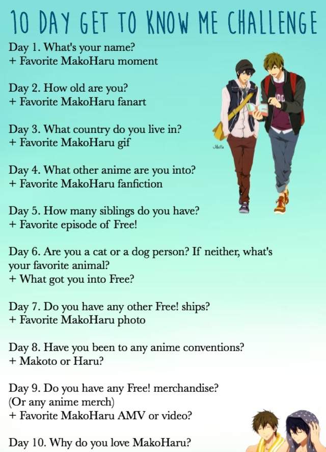 10 Day Get to Know Me Challenge | MakoHaru Amino Amino