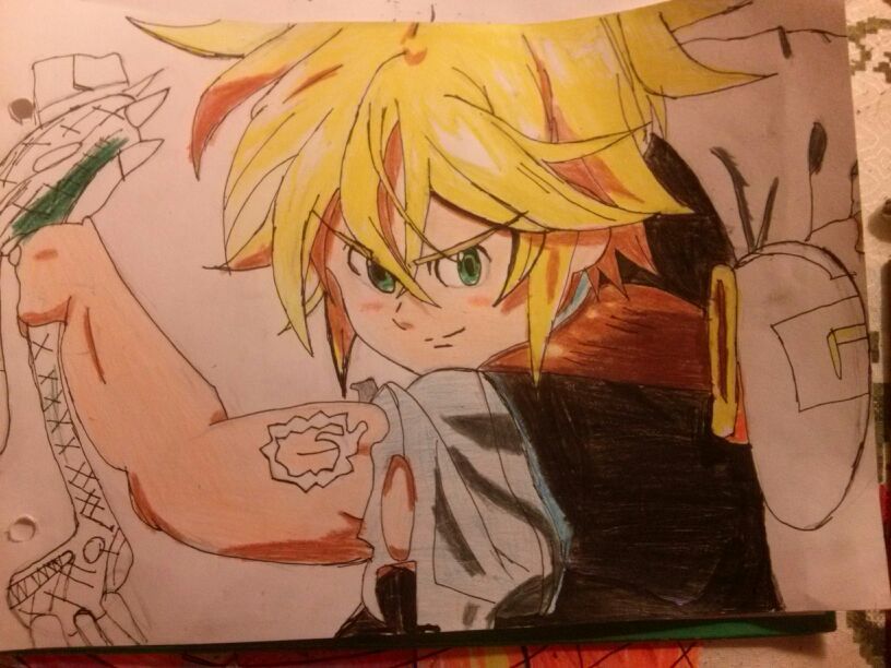 PROCESO [Dibujo de meliodas] || NANATSU NO TAIZAI | •Anime• Amino