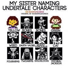 Undertale Names Of Characters