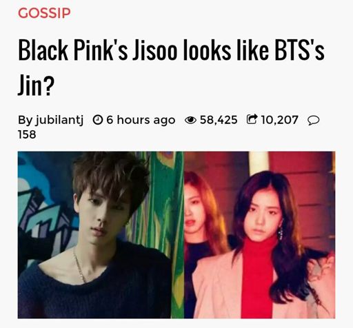 Black Pink's Jisoo Looks Like BTS's Jin? | ARMY's Amino