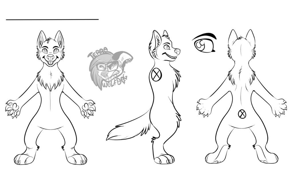 Anthro Male Wolf Furry Coloring Pages Sketch Coloring Page.