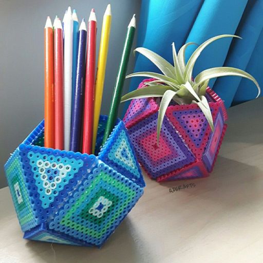 3d Geometric Perler Bead Planters Beads And Pixels Amino Amino