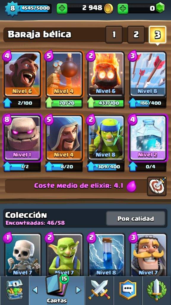 Mazo con golem eficaz sin legendarias de bajo costo full de arena 6 para subir a arena Mazo con golem eficaz sin legendarias de bajo costo full de arena 6 para subir a arena