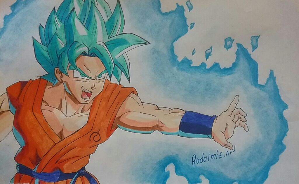 Dibujo cumplido de goku ssj dios azul DRAGON BALL ESPAÑOL Amino