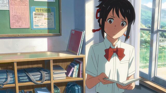 Fantasia de personagens de anime kimi no na wa, uniforme escolar tachibana  taki e miyamizu mitsuha