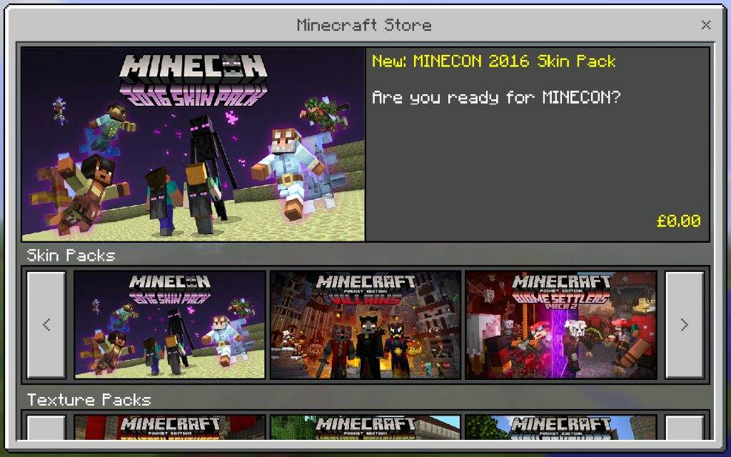 Mcpeconsole Minecon 2016 Skin Pack Minecraft Amino