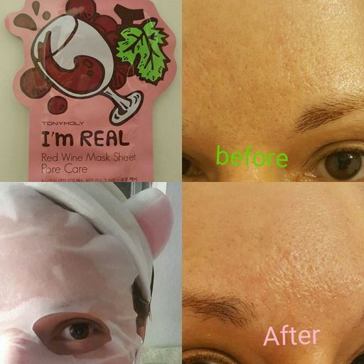 Tonymoly Im Real Red Wine Mask Sheet Pore Care Korean Beauty Amino