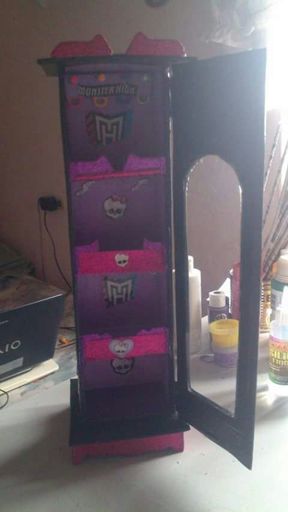 Organizador Monster High De Carton Foami Y Acetato Manualidades