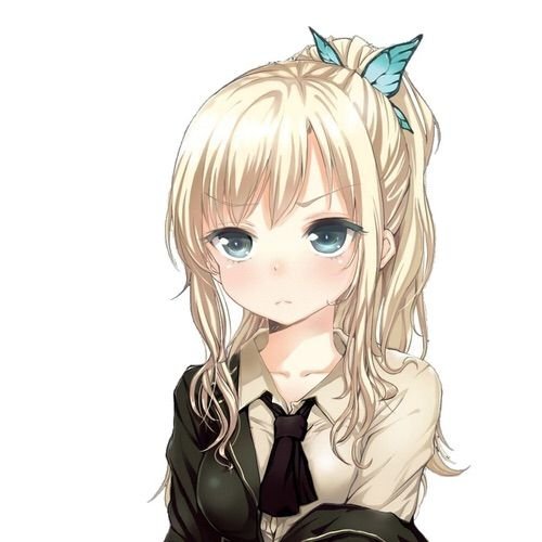 Cute blonde anime girl