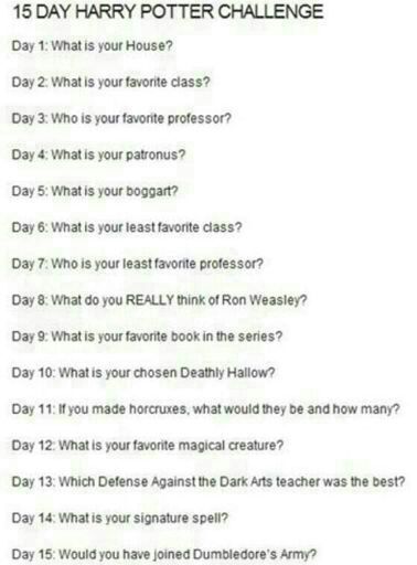 15 Day Challenge Day 14 Harry Potter Amino