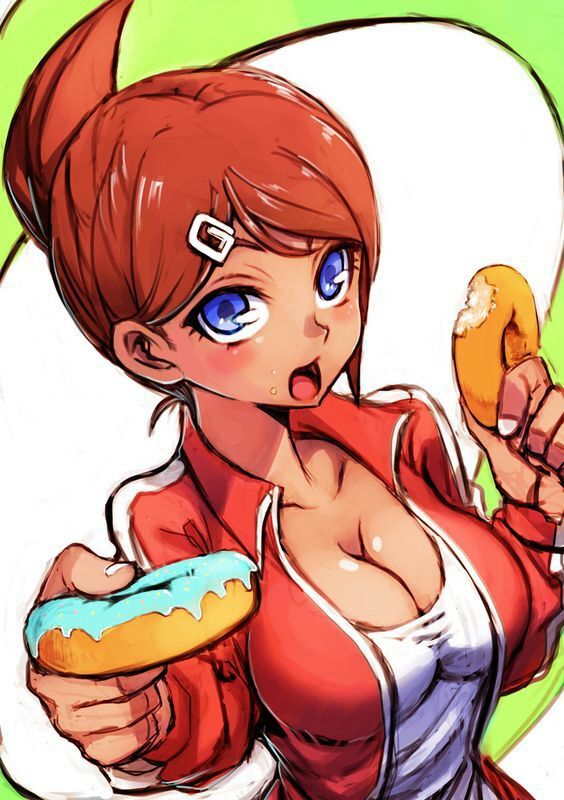 Danganronpa Aoi Asahina White Background Doughnuts Anime 