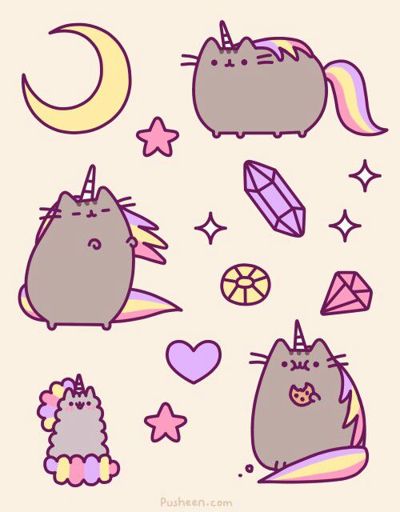 mermaid pusheen cat