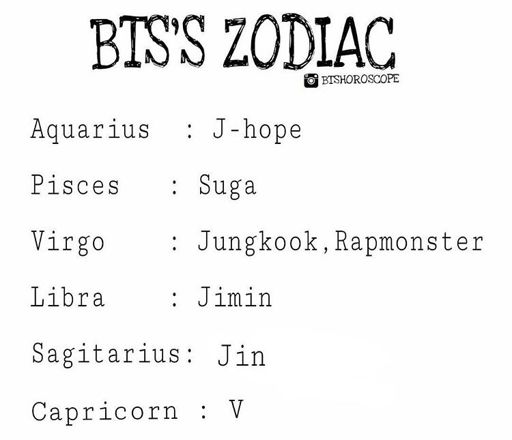 BTS HOROSCOPES [Part 1] | ARMY's Amino