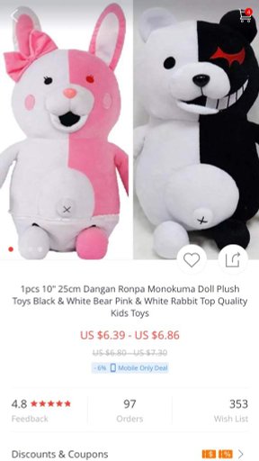 monokuma and monomi plush