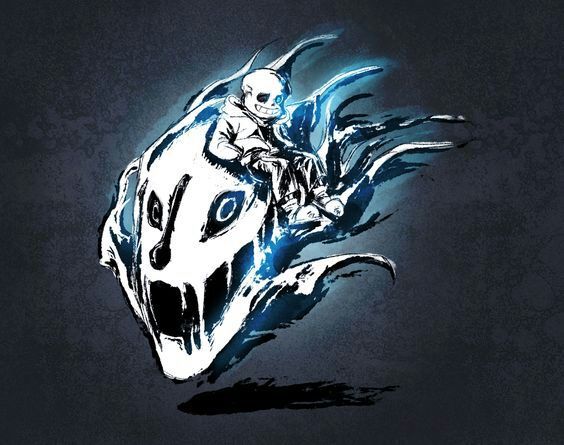 Image: Undertale, Sans riding a gaster blaster 언텔파는 미아케 @under_ake