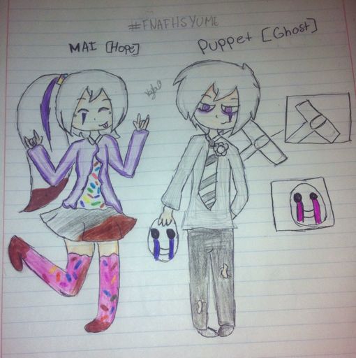 Mis Dise Os De Como Serian Mai Y Puppet En Fnafhsyume By Kayla