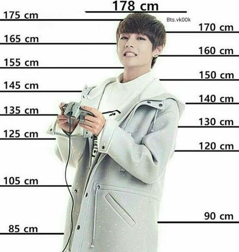 A small height chart with Taehyung as the star! Which height are all of