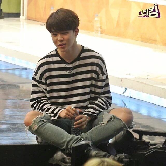 jimin striped t shirt