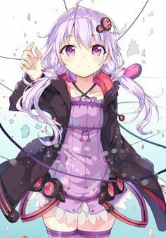 Anime Anime Girl Vocaloid Short Purple Hair Long Purple Hair
