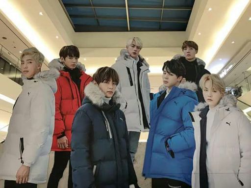 BTS standees in a Puma store in South 