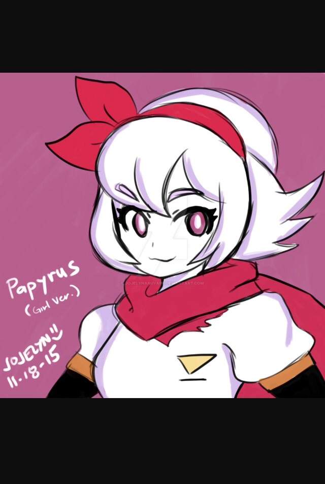 Girl Papyrus Human Undertale Amino