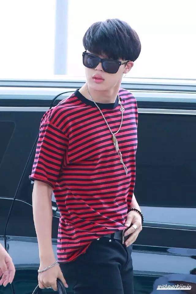 jimin striped t shirt